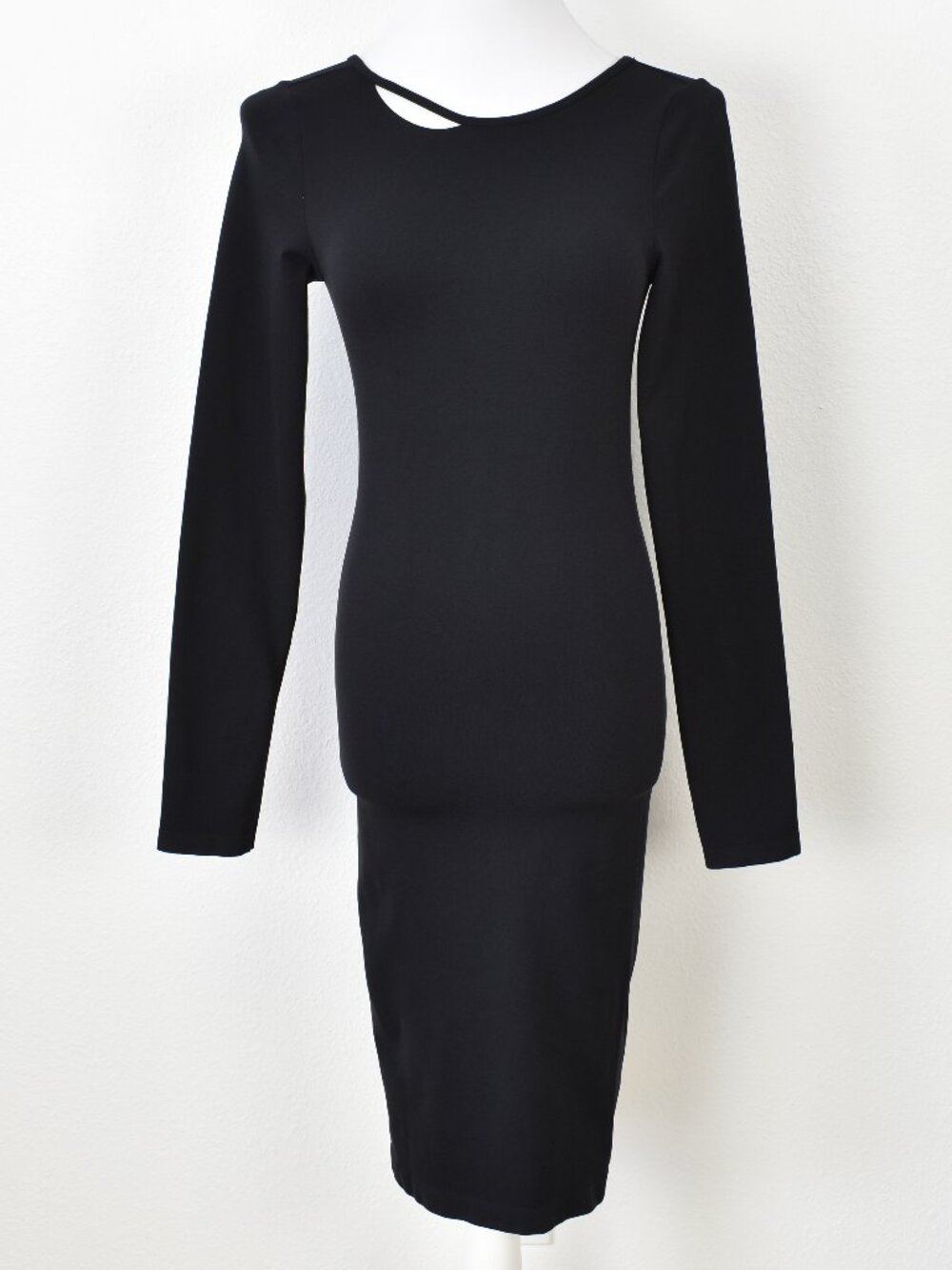Helmut Lang Cutout Stretch Open Back Long Sleeve Dress Black - M/L - Picture 3 of 11